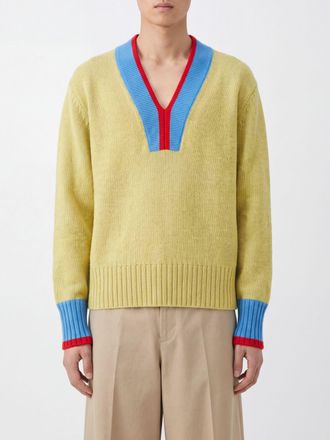 J.W.Anderson Maglia con scollo a V in misto cotone e fantasia astratta