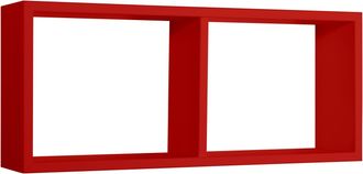 OEM Estante Rectangular De Pared 2 Compartimentos Mod. Morgana Rojo