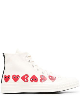 Converse Chuck 70 Hi Multi Hearts White sneakers - unisex - Cotton - 5.5 - Neutrals