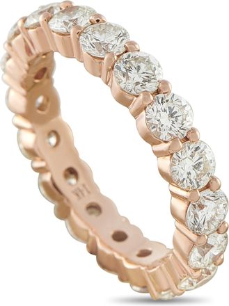 Luxury Bazaar 14K Rose Gold 4.50ct Diamond Eternity Band Ring MF20-070826