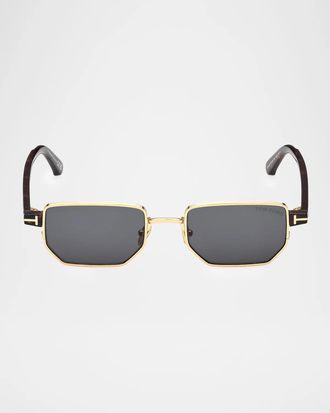 Tom Ford Men & apos;s Liam 02 Rectangular Metal Sunglasses