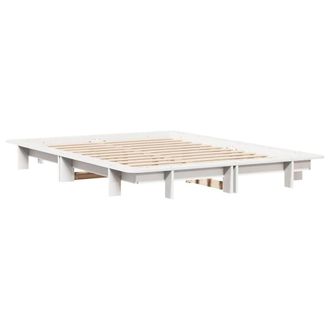 Berkfield Home Modern Bed Frame without Mattress White 140x190 cm Solid Wood Pine