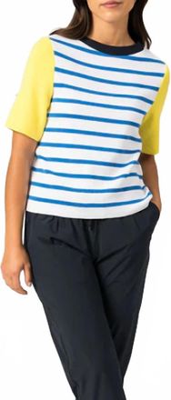Saint James Valensol Striped Top In Royal Blue/white