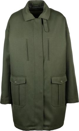 Patrizia Pepe Giaccone - Dames - Mantel - Groen - L - Wol - Jassen