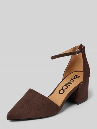 Bianco Pumps in Leder-Optik mit Schnallenverschluss in Dunkelbraun, Gr&ouml;&szlig;e 36