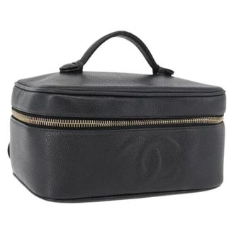Chanel Pre-owned Handbags, female, Black, Size: ONE SIZE Pre-owned Vintage Cosmetic Pouch