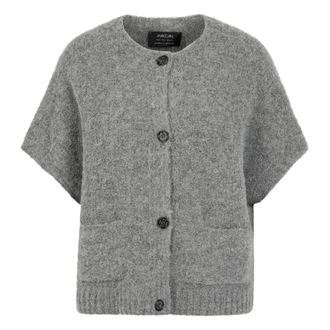 Marc Cain Gebreide vest- in Duitsland gebreid - Dames - Truien - Grijs - Maat: 2XL