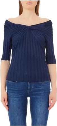 Liu Jo Dames, Truien, Blauw, Maat: M Viscose