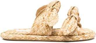 Zimmermann Sliders, female, Beige, Size: 10 US Knot-Detail Woven Slider
