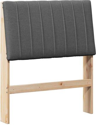 vidaXL Cabecero Tapizado Gris Oscuro 80 Cm Madera De Pino Macizo Vidaxl