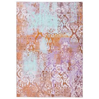 Beliani Alfombra Tejida A Mano Estilo Boho Oriental Estampado Llamativo 160 X 230 Cm Multicolor Zenvira