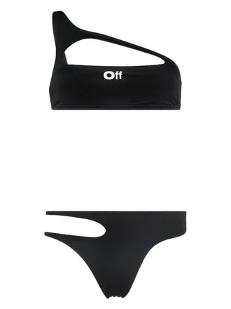 Off-white Uitgesneden bikini - Zwart