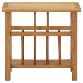 Berkfield Home Magazine Table 45x27x42 cm Solid Oak Wood in Light Brown | Size: 45 x 27 x 42 cm