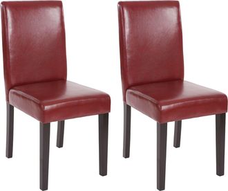 Hhg Nunca Usado] Juego De 2 Sillas De Comedor Silla De Cocina Littau, Polipiel, Marr&oacute;n Rojizo, Patas Oscuras