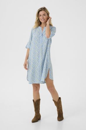 Cream Jurk Straight fit Blue Yellow Small Floral blue multi