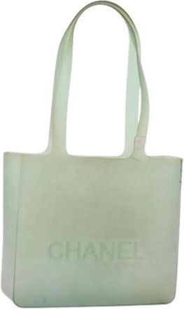 Chanel Pre-owned Tote Bags, female, Green, Size: ONE SIZE Pre-owned Vintage Rubber Tote Bag