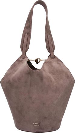 Khaite Taupe Lotus Mini Suede Tote