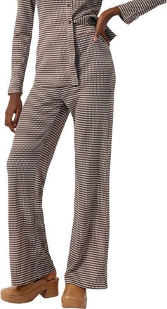 French Connection Venna Geo Print Jersey Trousers in Brown Multi at Nordstrom, Size Medium