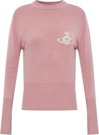 Vivienne Westwood Katie Wol Trui - Dames - Ronde hals truien - Roze - M - Wol - Truien & Vesten