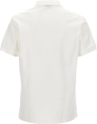 Burberry Logo-Embroidered Piqu&eacute; Cotton Polo Shirt - Ivory