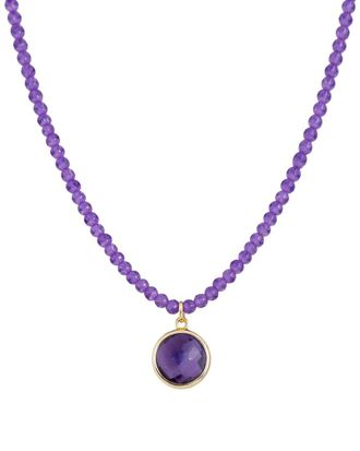 Jewelmak 14K Pink Amethyst Necklace