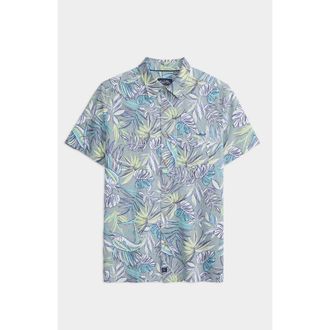 Salt Life Canopy Short Sleeve Button Down in Sagebrush at Nordstrom, Size Xx-Large
