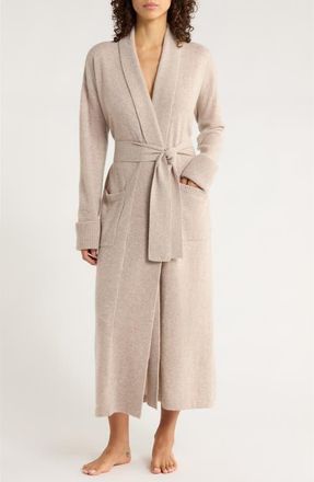Nordstrom Cashmere Robe in Tan Oxford Heather at Nordstrom, Size Medium