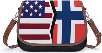 Generic US & Norway Flag Fashion Womens Crossbody Bags Novelty Handbag Shoulder Bag Purse