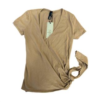 bobi Womens Half Wrap Surplice T Shirt In Java