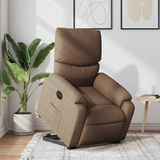 vidaXL Vidaxl - Sill&oacute;n El&eacute;ctrico Reclinable Elevable De Tela Marr&oacute;n