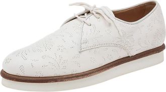 Tod's Tods White Laser Cut Leather Lace Up Derby