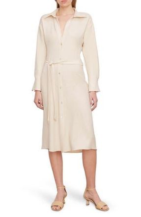 Vince Long Sleeve Shirtdress in Pale Sand at Nordstrom Rack, Size X-Large