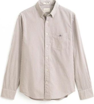 GANT Camicia Classica Regular a Righe in Popeline - - Shirts - Uomo - Marrone - L
