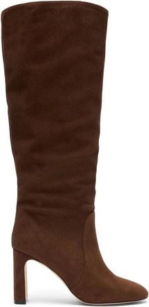 Stuart Weitzman Babette Tubo Boot 85 - Dames - Laarzen met Hak - Bruin - 41 1/2 EU - Leer - Schoenen