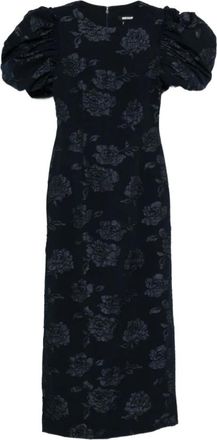 Rotate Rotate Birger Christensen, Kleedjes, Dames, Blauw, XS, Polyester, 3D Mesh Maxi Jurk