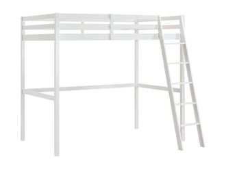 Vente-Unique Letto A Soppalco 120 X 190 Cm Pino Massello Bianco - Gedeon Ii