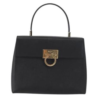 Ferragamo Pre-owned Handbags, female, Black, Size: ONE SIZE Pre-owned Gancini Handbag