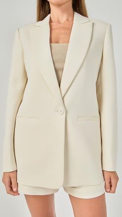 endless rose Tailored Single Button Blazer in Taupe at Nordstrom, Size X-Small