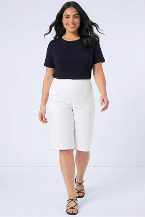 Roman Knee Length Elastic Waist Shorts