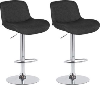 Clp Clp - Lote De 2 Taburetes De Bar Solon Cromados Negro Tela
