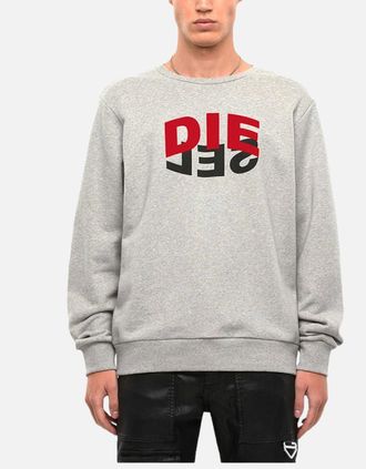 Diesel Mens DIESEL S GIRK N80 Mens Sweatshirt Crew Neck Long Sleeve Winter Pullover Jumper - Grey - Size: 36