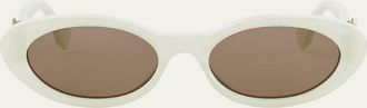 Fendi FF Diamonds Acetate Oval Sunglasses