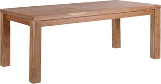 Beliani Mesa De Comedor De Madera Maciza Clara De Acacia 180 X 90 Cm Estilo Tradicional Tesa