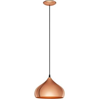 Eglo Eglo - Lampadario a Sospensione Vintage Hapton Acciaio Rame 1 Luce E27