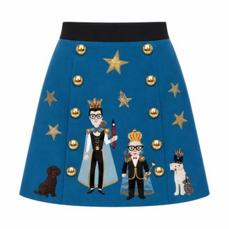 Dolce & Gabbana Korte Rok - Dames - Rokken - Blauw - Maat: S Zijde