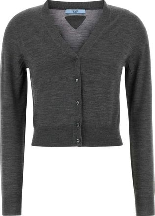 Prada Grey Wool Cardigan