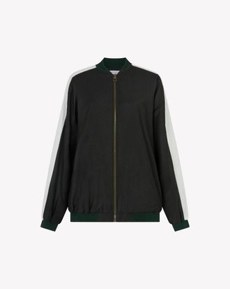 Serena Bute Cashmere Blend Bomber Jacket - Dark Green