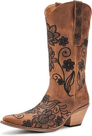 Dingo Western Swing Womens Boots Brown : 9.5 B - Medium, Leather