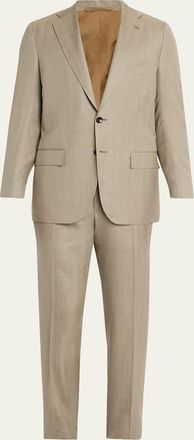 Kiton Mens Herringbone Two-Piece Suit