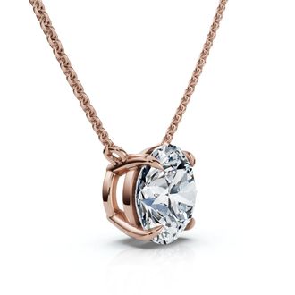 Pompeii3 1Ct Floating Solitaire Diamond Pendant 14k Gold Womens 18 Necklace Lab Grown